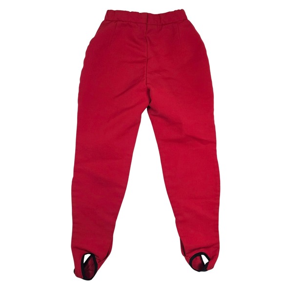 Arba of Austria Pants - Arba of Austria Vintage Red Virgin Wool Blend Stirrup Ski Pants High Waisted